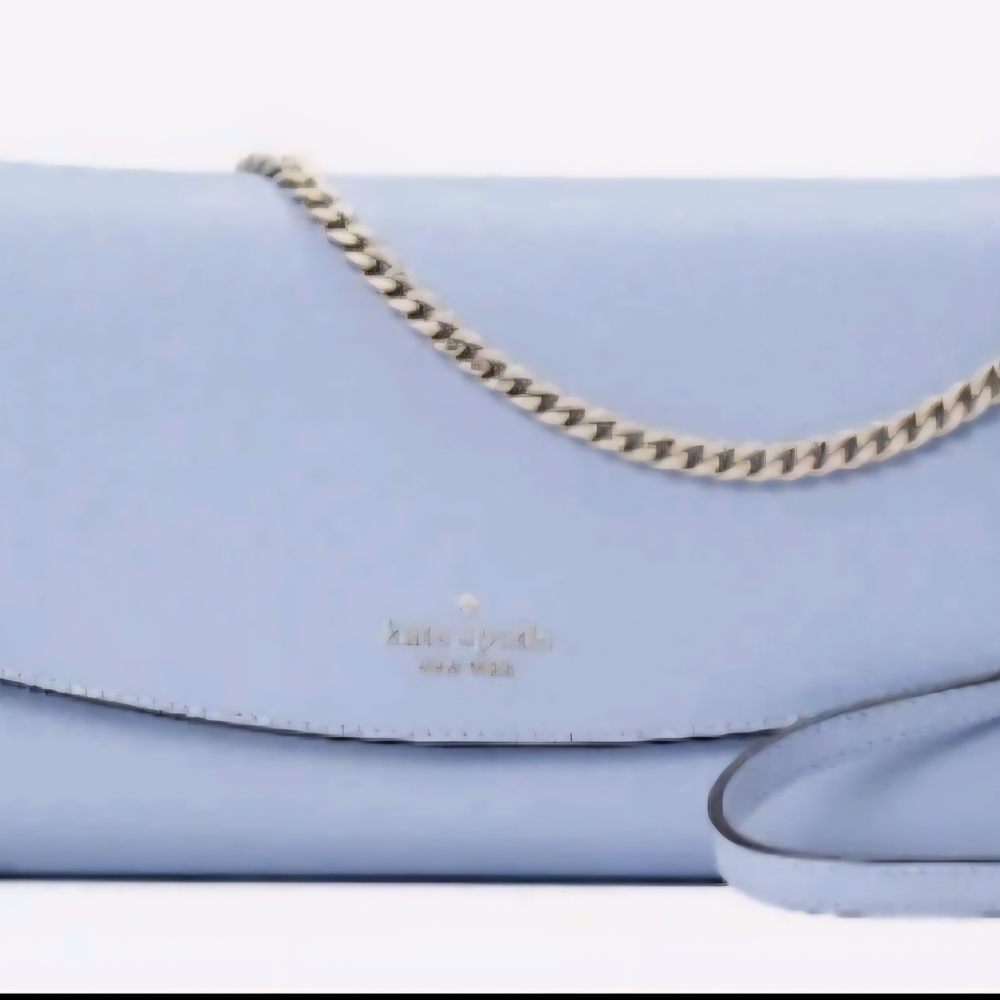 Kate Spade Light Blue Clutch with Chain Strap